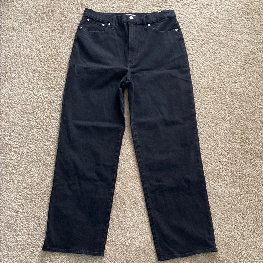 NWT Madewell Perfect Vintage Black Denim Wide Leg Jeans